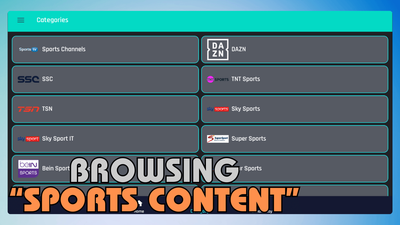 Browsing Sports Content