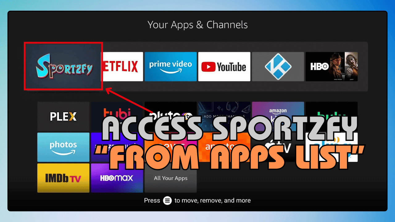 Access Sportzfy TV from Your Apps List